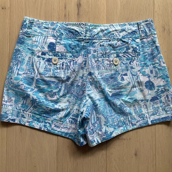 Lilly Pulitzer fresh catch toile blue callahan shorts size 6 - Picture 2 of 7